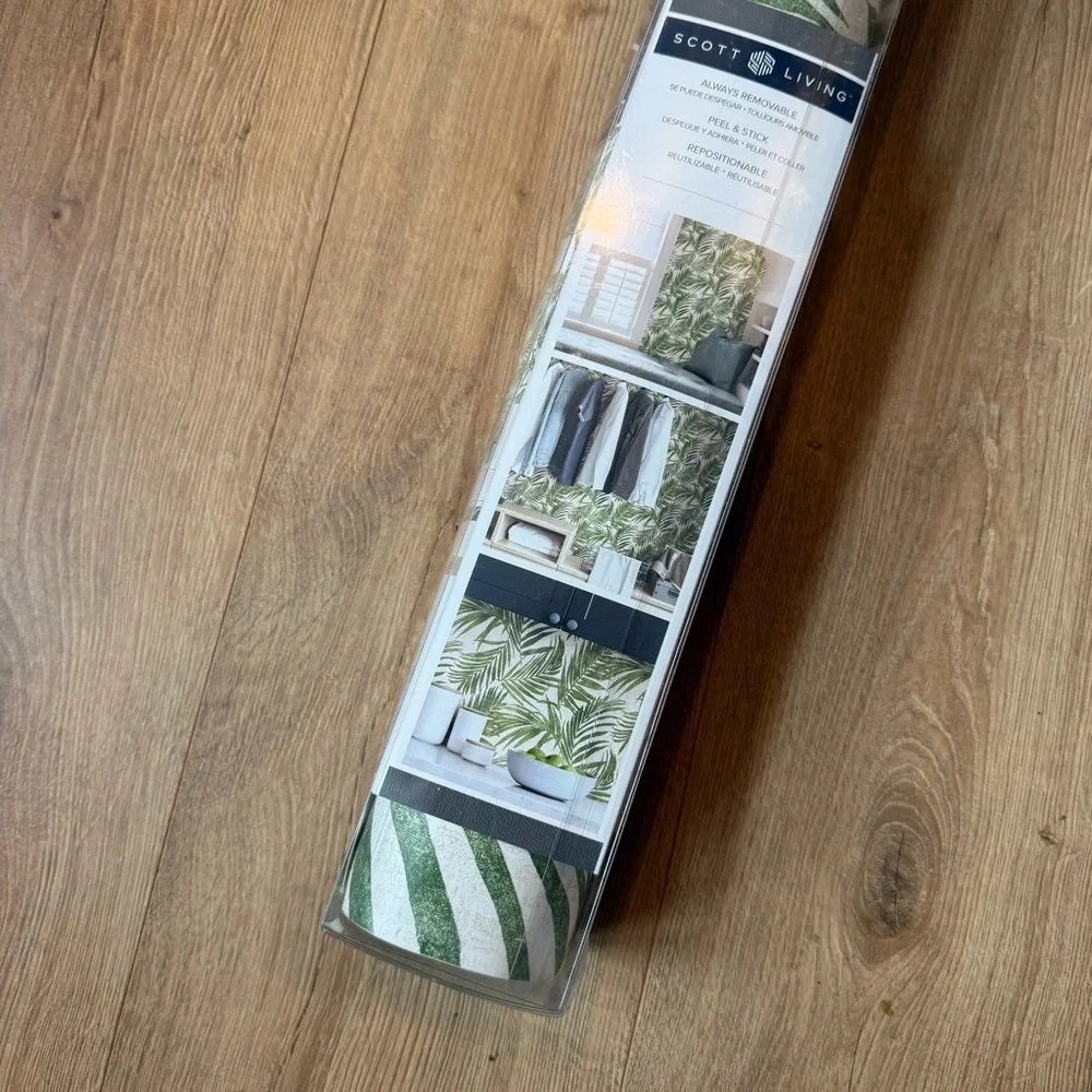 Scott Living Self Adhesive NuWallPaper Urban Oasis Green